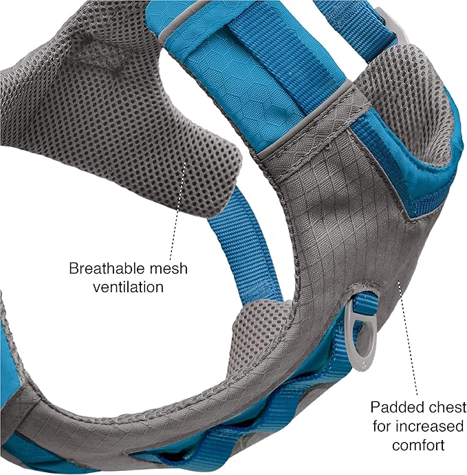 Kurgo K01937 Dog Harness for Large, Medium, & Small Active Dogs, Pet Hiking Harness for Running & Walking, Everyday Harnesses for Pets, Reflective, Journey Air, Red/Grey 2018, X-Small