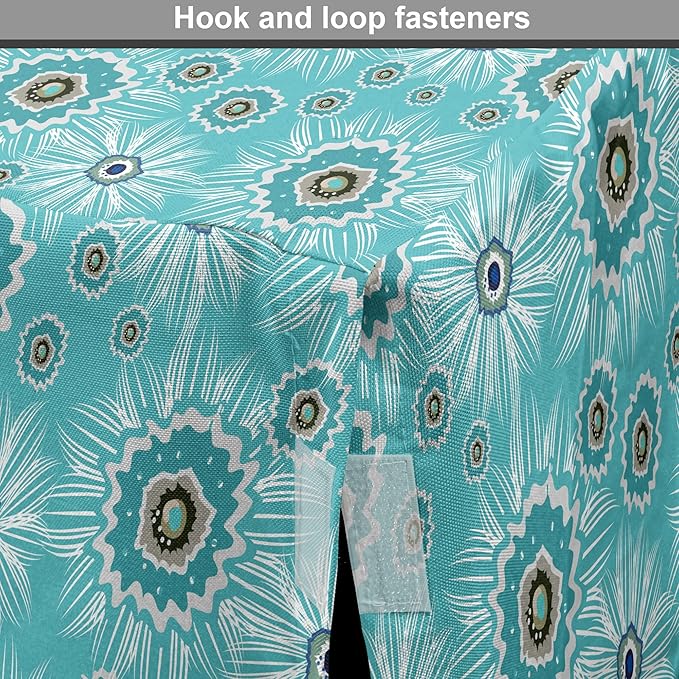 Lunarable Abstract Dog Crate Cover, Surreal and Flourishing Botanical Floral Ornaments Pattern, Easy to Use Pet Kennel Cover for Cats & Medium Dogs, 24 Inch, Cadet Blue Grey