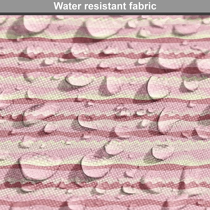 Lunarable Dusty Rose Dog Crate Cover, Doodle Style Waves Horizontal Stripes Simplistic Cheerful, Easy to Use Pet Kennel Cover for Small Dogs Puppies Kittens, 22 Inch, Dried Rose Pale Pink