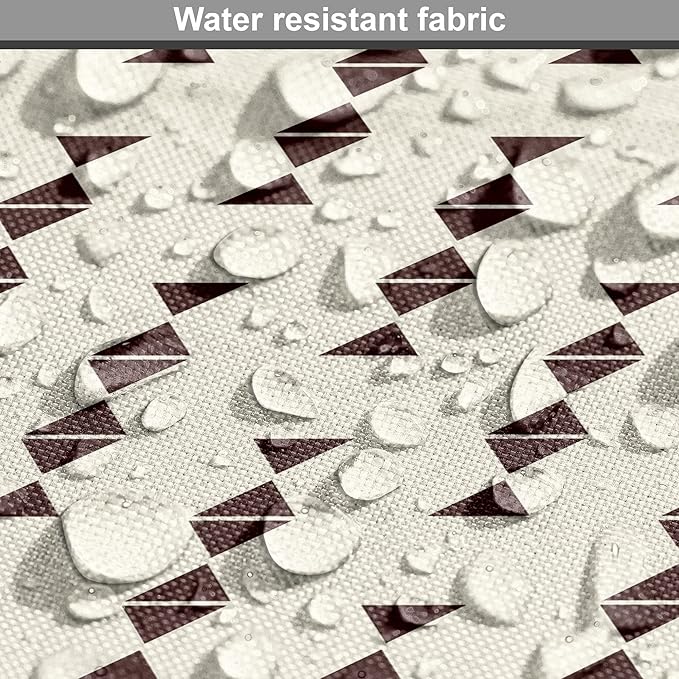 Lunarable Contemporary Brown Dog Crate Cover, Pattern of Repeating Triangular Simple Modern Concept, Easy to Use Pet Kennel Cover for Medium Large Dogs, 48 Inch, Eggshell and Seal Brown