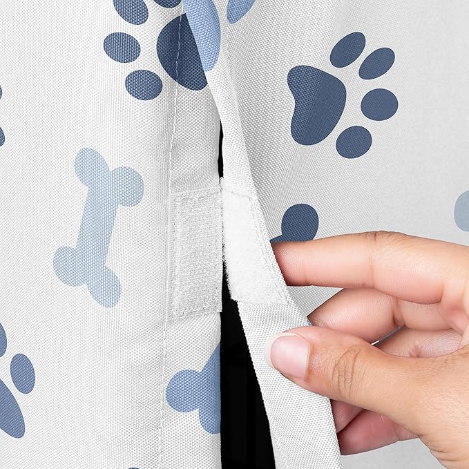 Sweet Jojo Designs 48in. Large Dog Crate Cover (Bones and Paw Prints) for Boys Pet Cage, Kennel Covers (Modern, Cartoon, Doggy, Puppy, Neutral, Paws Print, Whimsical, Playful, Slate Navy Blue)