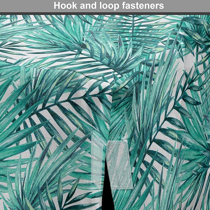 Lunarable Leaf Dog Crate Cover, Fresh Tropical Exotic Island Palm Tree Leaves in Jungle Abstract Watercolor, Easy to Use Pet Kennel Cover for Small Dogs Puppies Kittens, 18 Inch, Pale Blue and Green