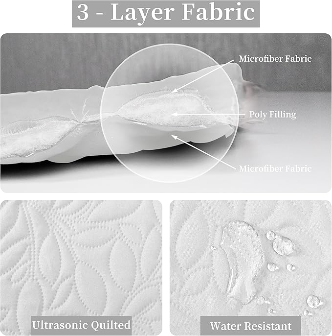 Easy-Going Waterproof Dog Bed Cover Reversible Leak Proof Pet Blanket Replacement Mat for Furniture Washable Couch Cover Sofa Cover for Dogs Cat(82x86 Inch, White/White)