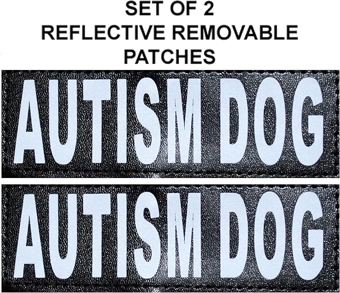 Autism Service Dog mesh Vest Harness Cool Comfort Nylon for Dogs Small Medium Large Purchase Comes with 2 Reflective Autism Removable Patches. Please Measure Your Dog Before Ordering