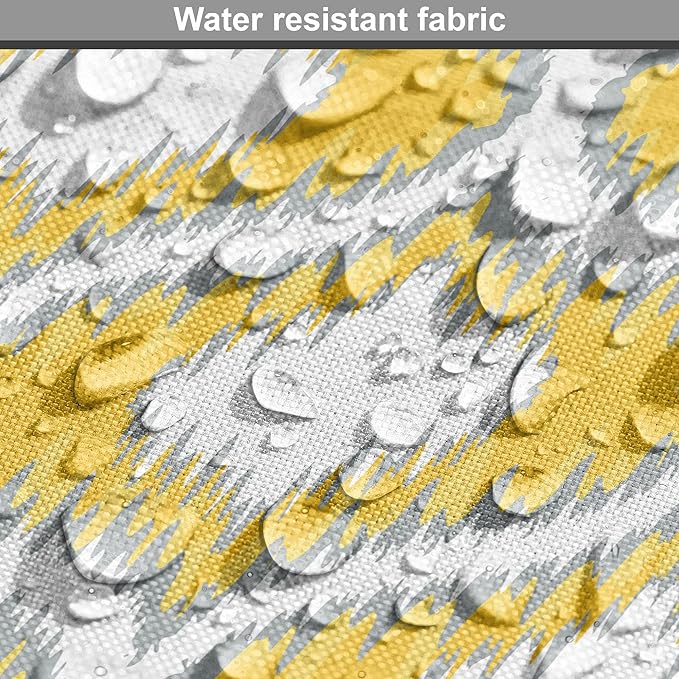 Lunarable Mustard Dog Crate Cover, Eastern Ikat Style Pattern with Modern Blurry Color Distortion Effects, Easy to Use Pet Kennel Cover for Medium Large Dogs, 42 Inch, Grey Yellow