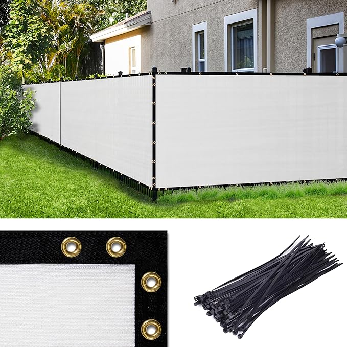 ColourTree 2' x 2' White Custom Size Shade Cloth with Grommets - 90% Sunblock, Durable Mesh Fabric Tarp for Dog Kennel Cover, Fence Privacy Screen, Greenhouse, Chicken Coop & Pet Playpen