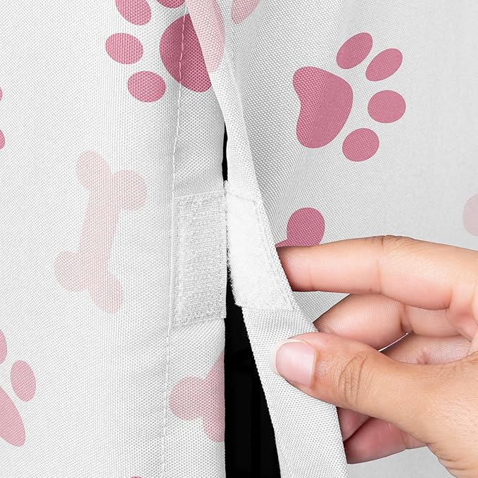 Sweet Jojo Designs 36in. Medium Dog Crate Cover (Bones and Paw Prints) Pet Cage, Kennel Covers (Modern, Cartoon, Doggy, Puppy, Neutral, Paws Print, Whimsical, Playful, Pastel, Blush Pink & Off White)