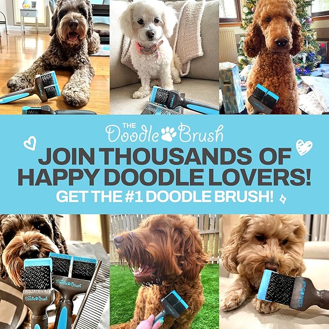 Doodle Brush for Dogs - Finishing Metal Dog Comb for Goldendoodles, Labradoodle, Poodle, Metal Comb for Dogs for Grooming, Doodles Grooming Combs for Dog Hair, Cockapoo and Doodle Combs for Groomer