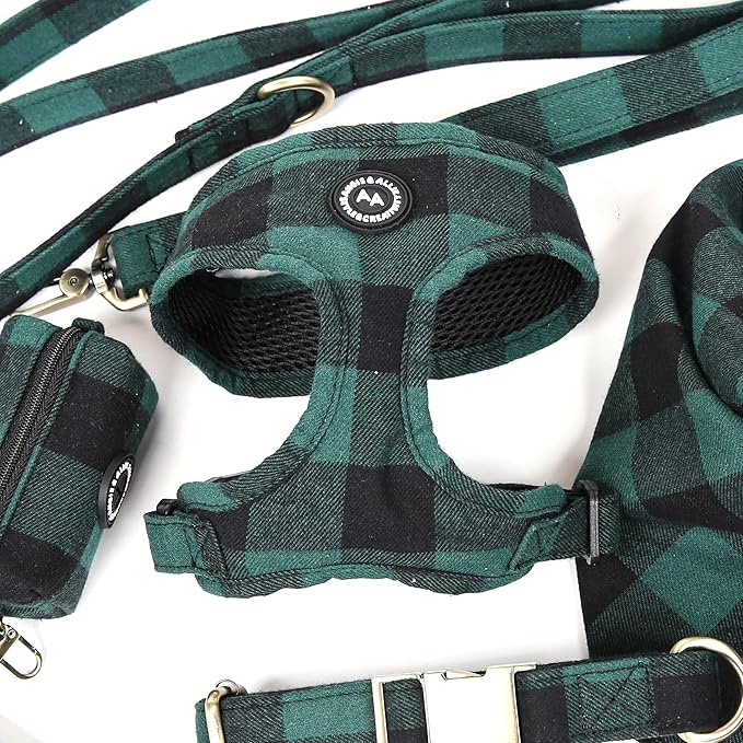 Angie and Allie Organic Cotton Dog Harness,No Pull Pet Harness with Leash D-Ring,Adjustable Soft Padded Dog Vest,Comfortable,Sustainable,Breathable and Stylish for Your Canine Companion