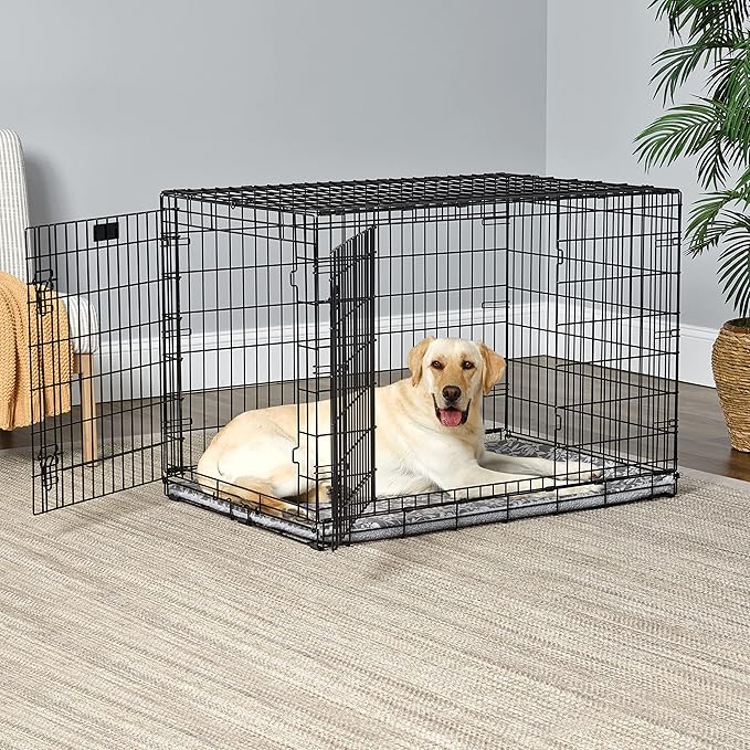MidWest Homes for Pets Quiet Time Reversible Crate Pan Cover 42' Gray Floral/Fleece