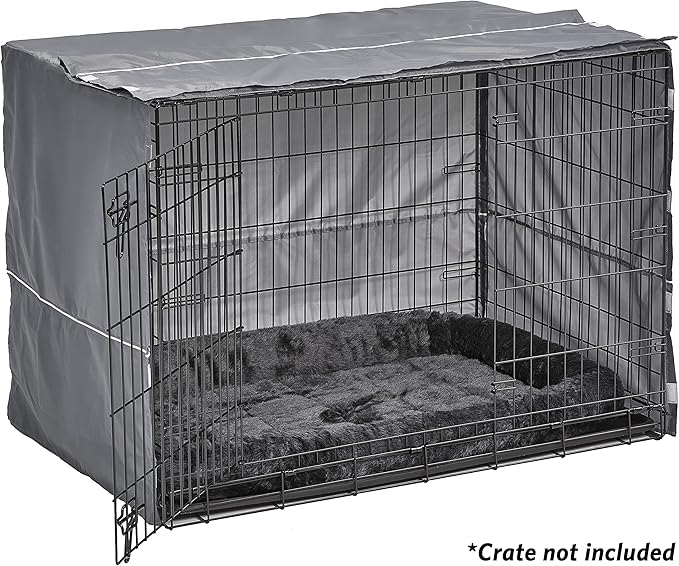 New World Dog Crate Comfort Kit by, Matching Dog Crate Cover & Dog Bed to Make Your Dogs Crate Their Home, Compatible with Midwest Homes for Pets & New World Dog Crates, Fits 42-Inch Dog Crate, Gray