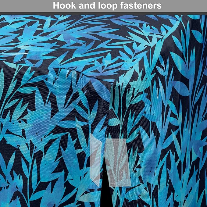 Lunarable Leaf Print Dog Crate Cover, Watercolor Hawaiian Inspired Nature Exotic Silhouettes on Dark Back, Easy to Use Pet Kennel Cover for Medium Large Dogs, 18 Inch, Violet Blue Turquoise