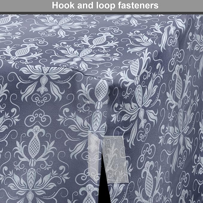 Lunarable Damask Dog Crate Cover, Medieval Repetitive Pattern with Flourish Ornaments, Easy to Use Pet Kennel Cover for Cats & Medium Dogs, 30 Inch, Purpleblue Ceil Blue