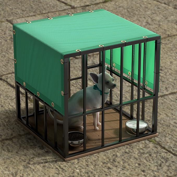 ColourTree 3' x 8' Turquoise Custom Size Waterproof Shade Cloth with Grommets - 90% Sunblock, Durable Mesh Fabric Tarp for Dog Kennel Cover, Fence Privacy Screen, Greenhouse, Coop & Pet Playpen