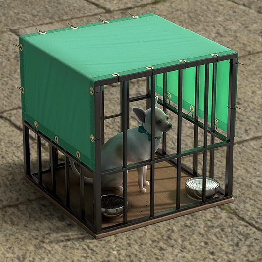 ColourTree 9' x 11' Turquoise Custom Size Waterproof Shade Cloth with Grommets - 90% Sunblock, Durable Mesh Fabric Tarp for Dog Kennel Cover, Fence Privacy Screen, Greenhouse, Coop & Pet Playpen