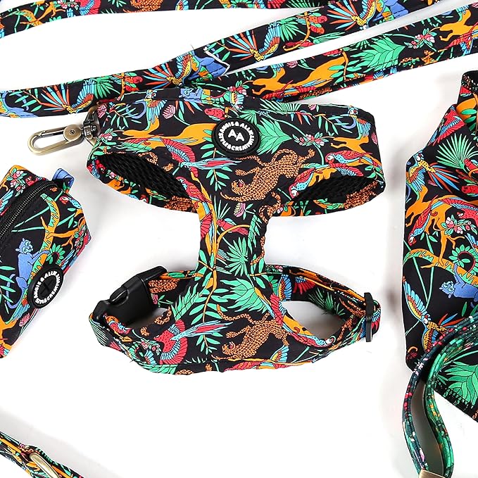 Angie and Allie Organic Cotton Dog Harness,No Pull Pet Harness with Leash D-Ring,Adjustable Soft Padded Dog Vest,Comfortable,Sustainable,Breathable and Stylish for Your Canine Companion