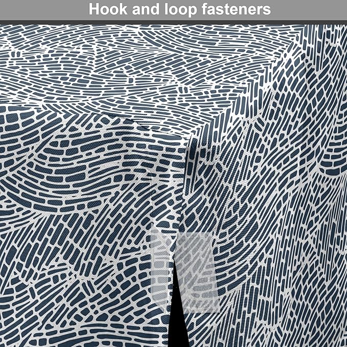 Ambesonne Abstract Dog Crate Cover, Monochromatic Design Mosaic Look Artistica Ocean Waves Repetition, Easy to Use Pet Kennel Cover for Cats & Medium Dogs, 30 Inch, Dark Slate Blue White