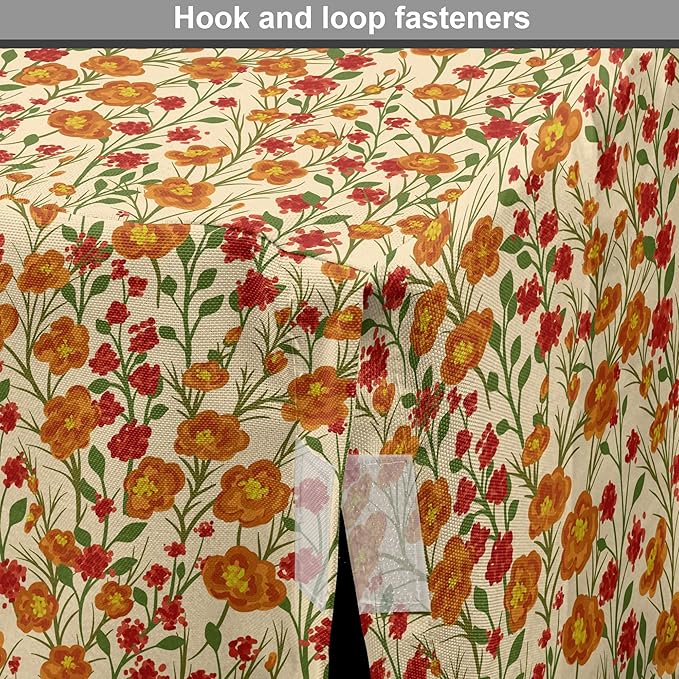 Ambesonne Floral Dog Crate Cover, Burgeoning Flowers Small Flora Scene Foliage Meadow Setting Vintage Garden Art, Easy to Use Pet Kennel Cover for Cats & Medium Dogs, 30 Inch, Beige Multicolor