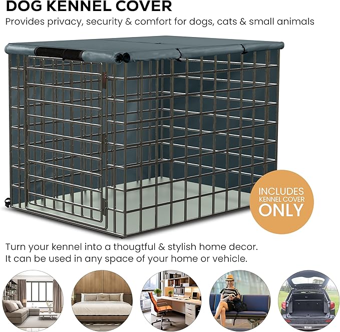 Utopia Home Dog Crate Cover, Waterproof Dog Kennel Cover 36 Inch - Gray, 600D Heavy Duty Dog Cage Cover Universal Fit for Most Wire Pet Crates - 36 x 23 x 25 Inch (Cover Only)