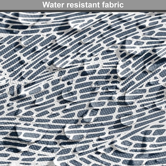 Ambesonne Abstract Dog Crate Cover, Monochromatic Design Mosaic Look Artistica Ocean Waves Repetition, Easy to Use Pet Kennel Cover for Cats & Medium Dogs, 30 Inch, Dark Slate Blue White