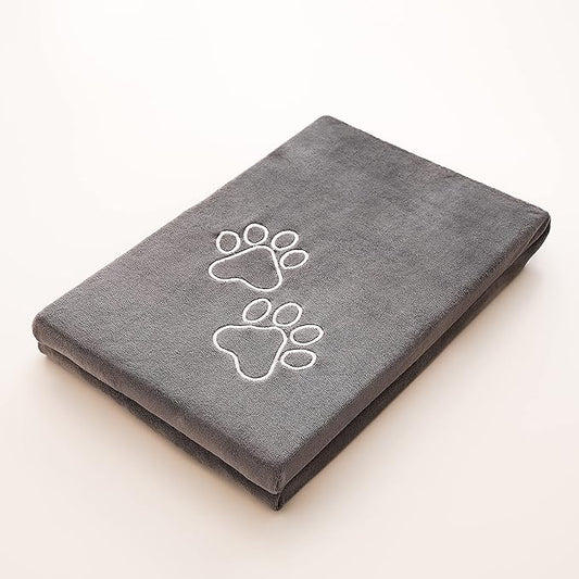 Unconditional Love | Premium Pet Drying Towel | Ultra Absorbent and Soft Microfiber Towel for Dogs and Cats (Grey)