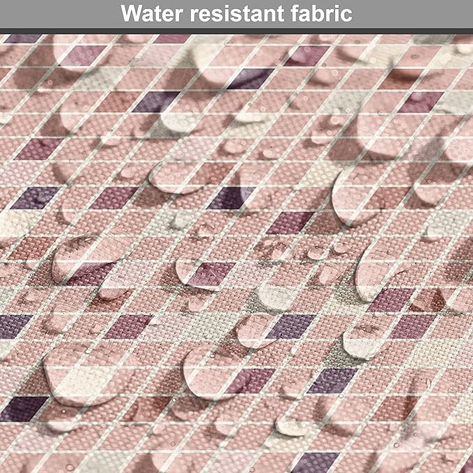 Lunarable Dusty Rose Dog Crate Cover, Square Shapes Mosaic Tile Design Rows in Retro Tones Geometrical Colorful, Easy to Use Pet Kennel Cover for Medium Large Dogs, 42 Inch, Rose Peach Plum