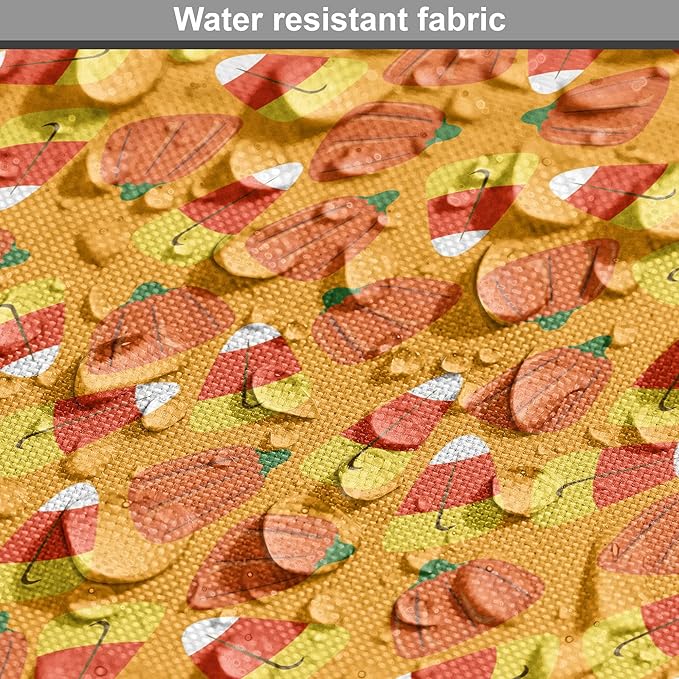 Lunarable Candy Corn Dog Crate Cover, Halloween Themed Pattern with Pumpkins and Food Repetition, Easy to Use Pet Kennel Cover for Small Dogs Puppies Kittens, 18 Inch, Orange Vermilion