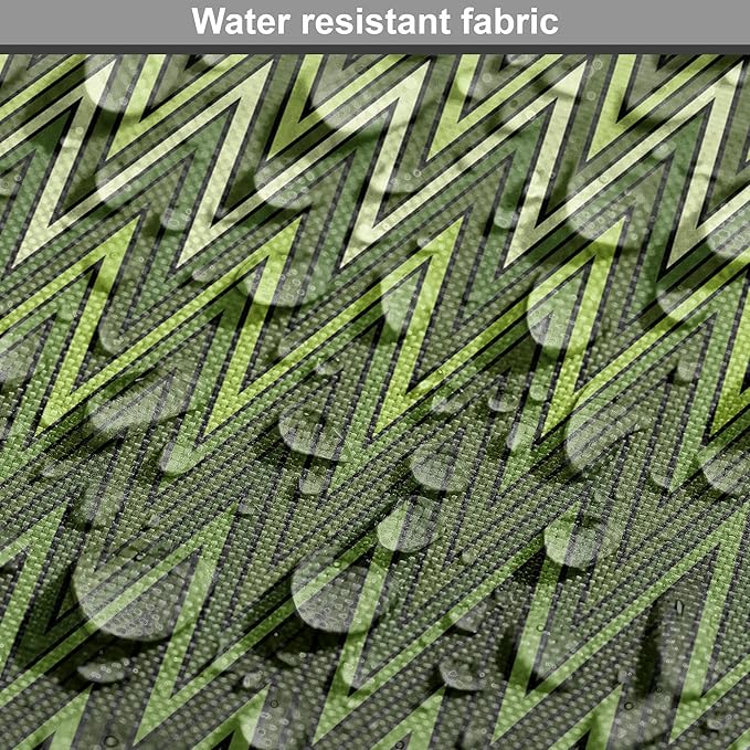 Lunarable Green Dog Crate Cover, Wavy Patterns with Triangular Shapes Abstract Zig Zag Motifs, Easy to Use Pet Kennel Cover for Medium Large Dogs, 42 Inch, Evergreen Olive Green