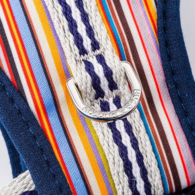 HUGO & HUDSON Dog Harness No-Pull Anti Choke Adjustable Padded Pet Vest, Multi-Color Striped, M