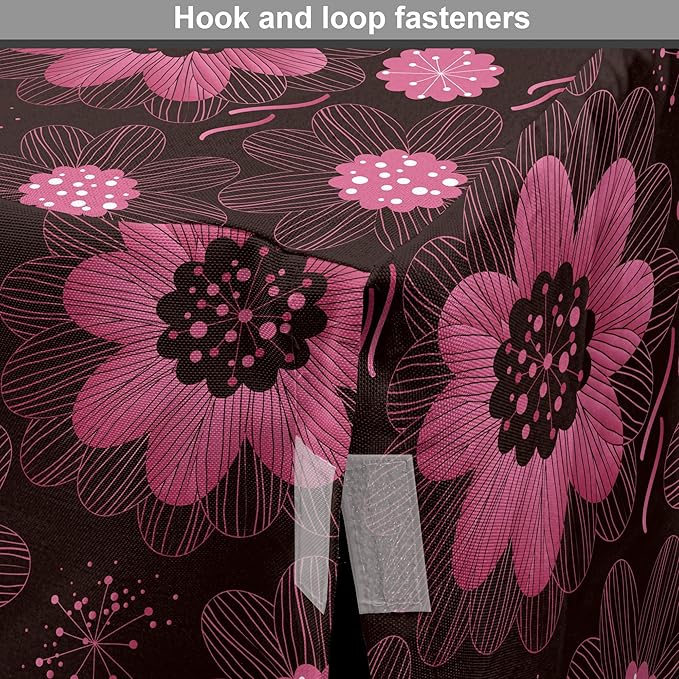 Lunarable Floral Dog Crate Cover, Botanical Theme Flowers Pattern Natural Art Abstract Blossoms, Easy to Use Pet Kennel Cover for Medium Large Dogs, 48 Inch, Charcoal Grey