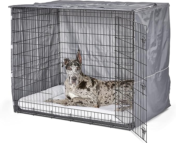 New World Pet Products XXL Dog Crate Cover, Privacy Dog Crate Cover Designed to Fit Midwest Ginormous Dog Crate Models SL54 & SL54DD, Machine Wash & Dry, Gray, 54-Inch