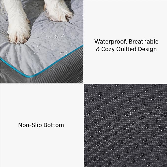 Lesure Dog Bed Cover - Large Dog Bed Washable Removable Cover, Replacement Cover for Orthopedic Pet Mad Beds, 36x27x3.5 Inches Grey
