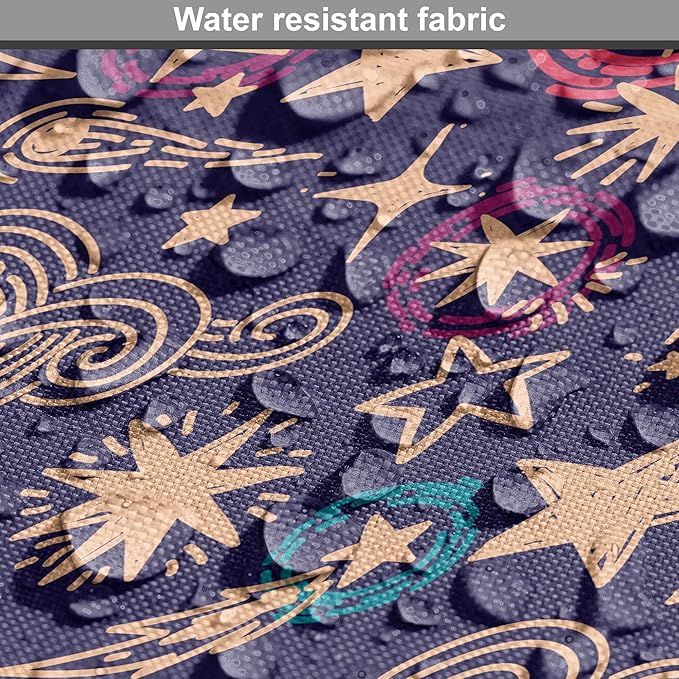 Lunarable Hipster Dog Crate Cover, Hand Drawn Starry Scene of Constellation Crescent Space-Themed Layout, Easy to Use Pet Kennel Cover for Cats & Medium Dogs, 24 Inch, Navy Blue and Multicolor