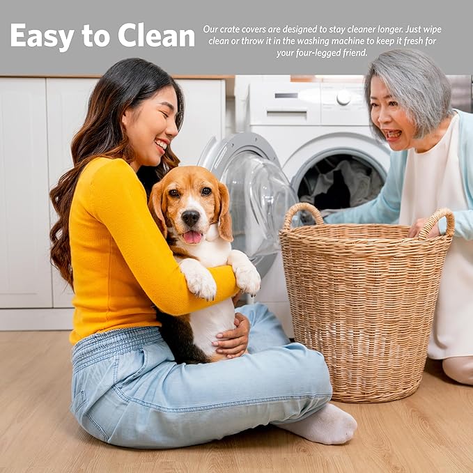 MidWest Homes for Pets Dog Crate Cover, Privacy Dog Crate Cover Fits MidWest Dog Crates, Crate Cover Only, Machine Wash & Dry, Black, 24-Inch