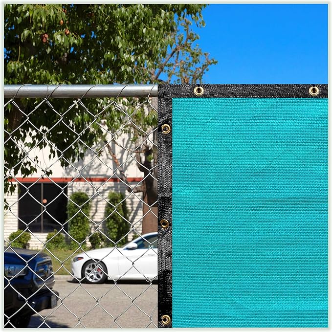 ColourTree 6' x 24' Turquoise Custom Size Shade Cloth with Grommets - 90% Sunblock, Durable Mesh Fabric Tarp for Dog Kennel Cover, Fence Privacy Screen, Greenhouse, Chicken Coop & Pet Playpen