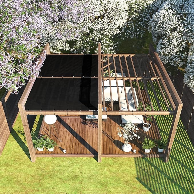 ColourTree 7' x 22' Black Custom Size Shade Cloth with Grommets - 90% Sunblock, Durable Mesh Fabric Tarp for Dog Kennel Cover, Fence Privacy Screen, Greenhouse, Chicken Coop & Pet Playpen