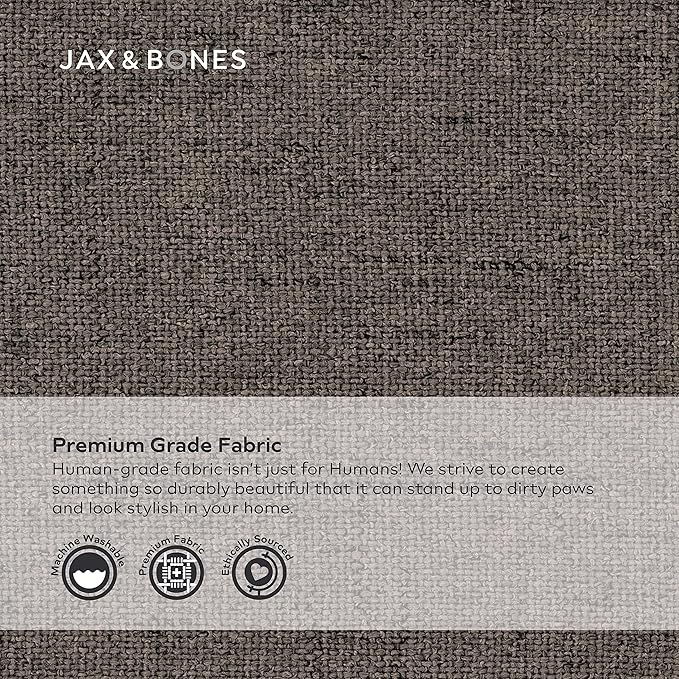 Jax & Bones Dog Crate Cover & Dog Crate Pad Set - Includes Crate Bed, Kennel Cover, & Soft Liner That Acts Like a Bumper - Large Lark Graphite - Made in USA