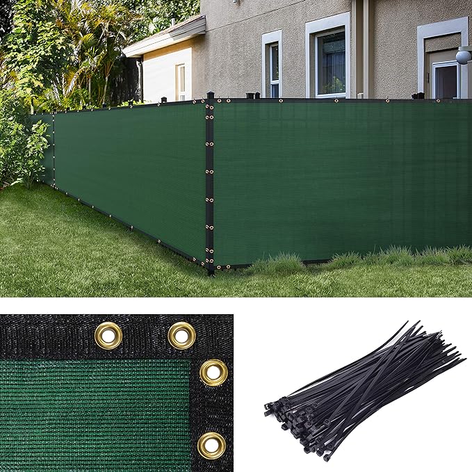 ColourTree 4' x 27' Green Custom Size Shade Cloth with Grommets - 90% Sunblock, Durable Mesh Fabric Tarp for Dog Kennel Cover, Fence Privacy Screen, Greenhouse, Chicken Coop & Pet Playpen