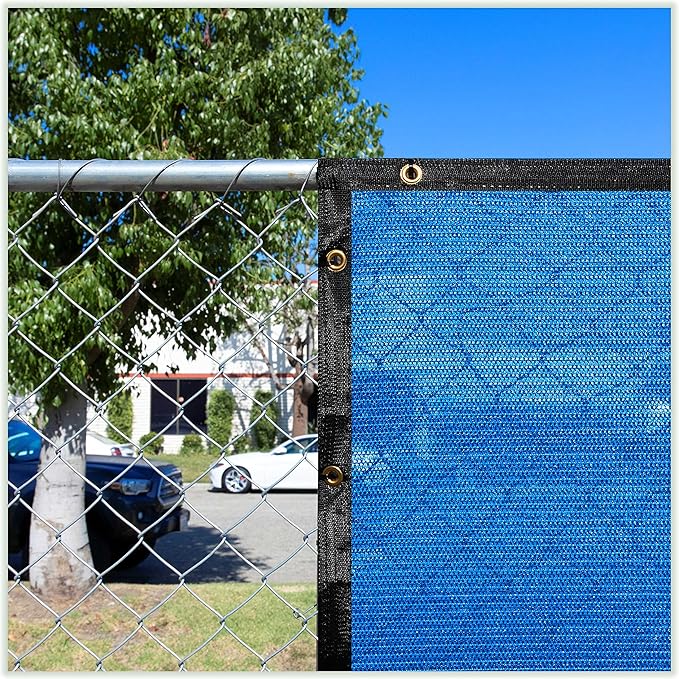 ColourTree 10' x 28' Blue Custom Size Shade Cloth with Grommets - 90% Sunblock, Durable Mesh Fabric Tarp for Dog Kennel Cover, Fence Privacy Screen, Greenhouse, Chicken Coop & Pet Playpen