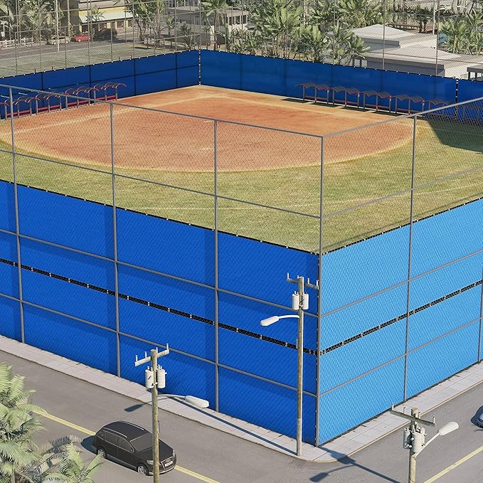 ColourTree 4' x 15' Blue Custom Size Shade Cloth with Grommets - 90% Sunblock, Durable Mesh Fabric Tarp for Dog Kennel Cover, Fence Privacy Screen, Greenhouse, Chicken Coop & Pet Playpen