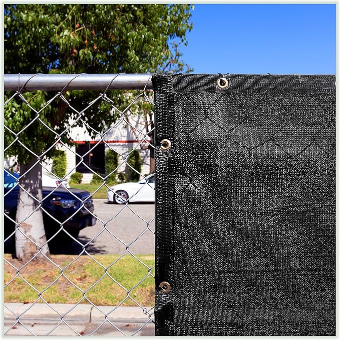 ColourTree 5' x 9' Black Custom Size Shade Cloth with Grommets - 90% Sunblock, Durable Mesh Fabric Tarp for Dog Kennel Cover, Fence Privacy Screen, Greenhouse, Chicken Coop & Pet Playpen