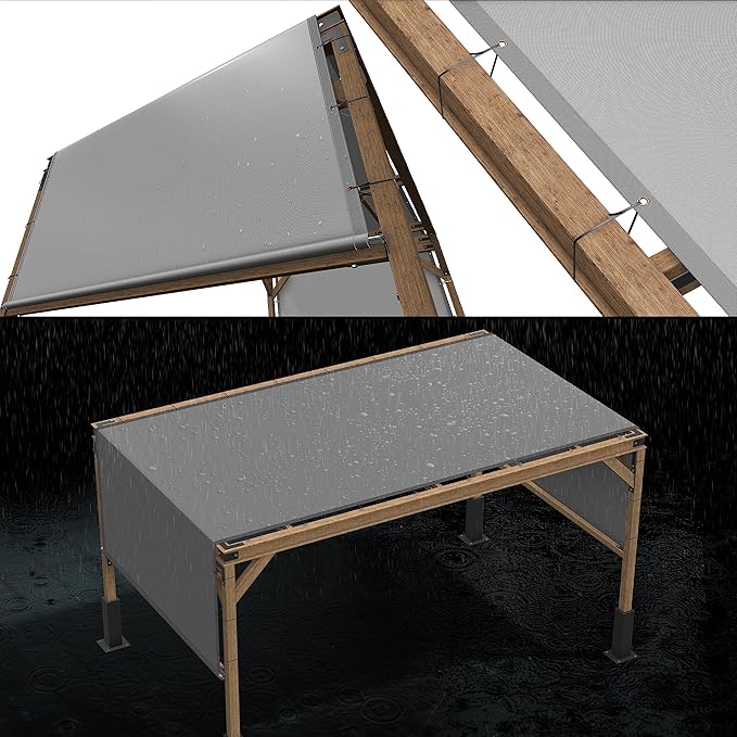 ColourTree 7' x 13' Grey Custom Size Waterproof Shade Cloth with Grommets - 90% Sunblock, Durable Mesh Fabric Tarp for Dog Kennel Cover, Fence Privacy Screen, Greenhouse, Coop & Pet Playpen